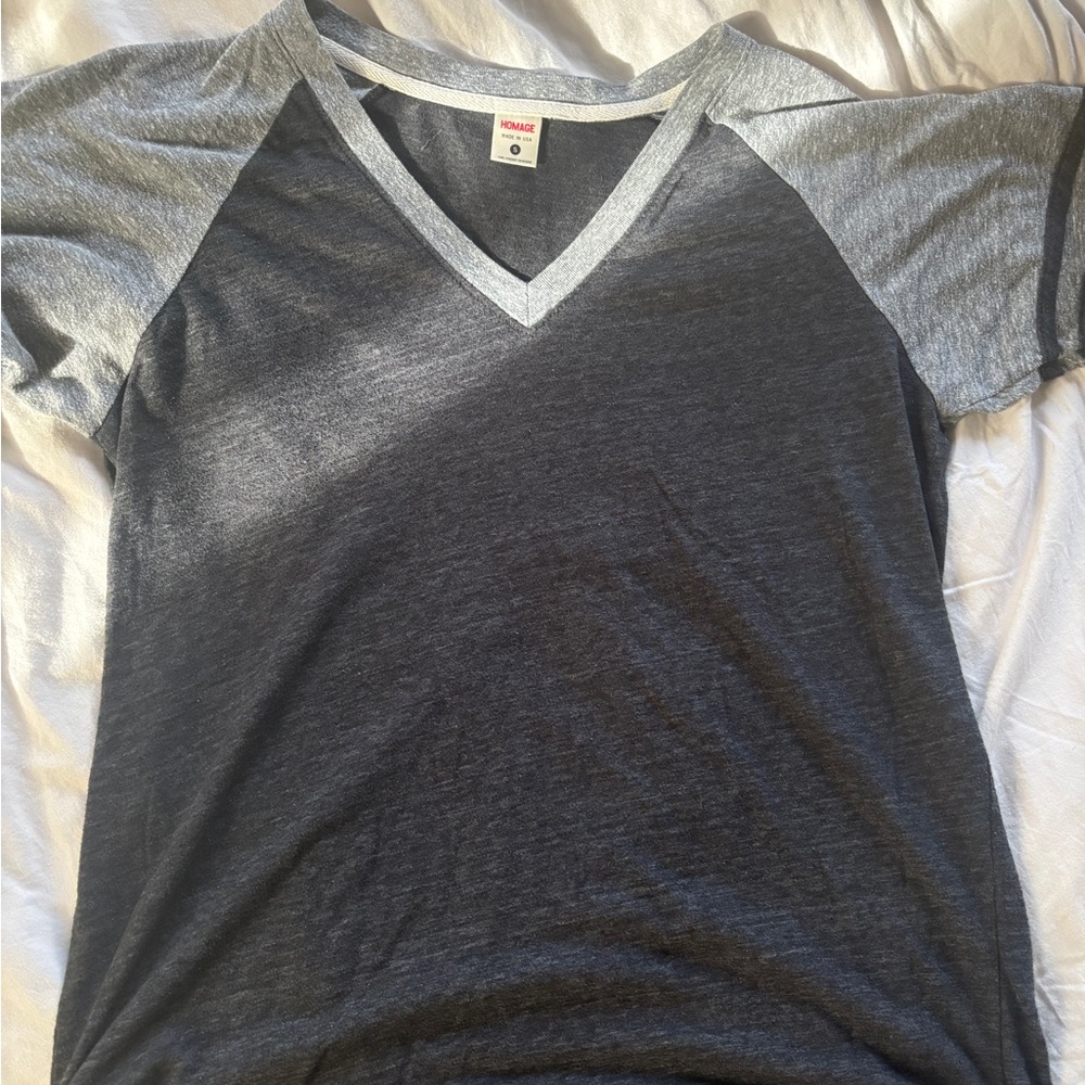 HOMAGE Charcoal V-Neck T-Shirt